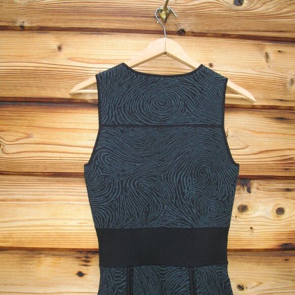 NWOT Opening Ceremony Green Black Knit Zip Dress - Picture 9 of 11